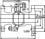 main parts code of two pieces flanged full port ball valve and material list below