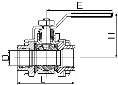 Dimension of Ball Valve list below